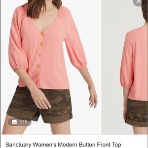 Sanctuary modern button front top